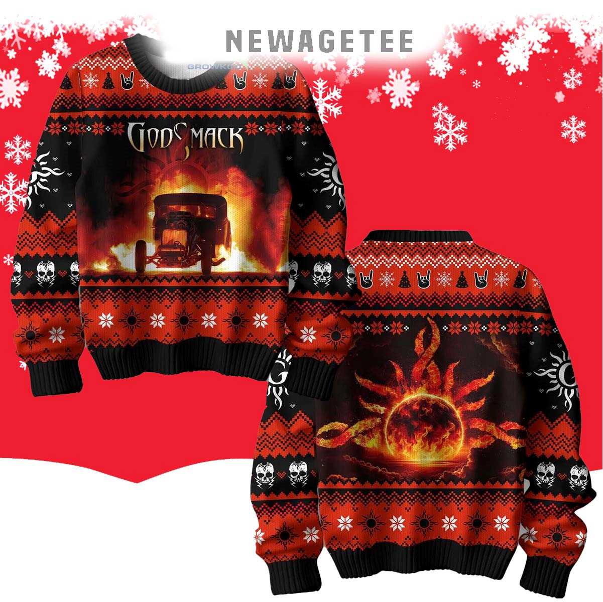 Godsmack Rock Metal Band 2025 Ugly Christmas Sweater Godsmack Rock Metal Band 2025 Ugly Christmas Sweater