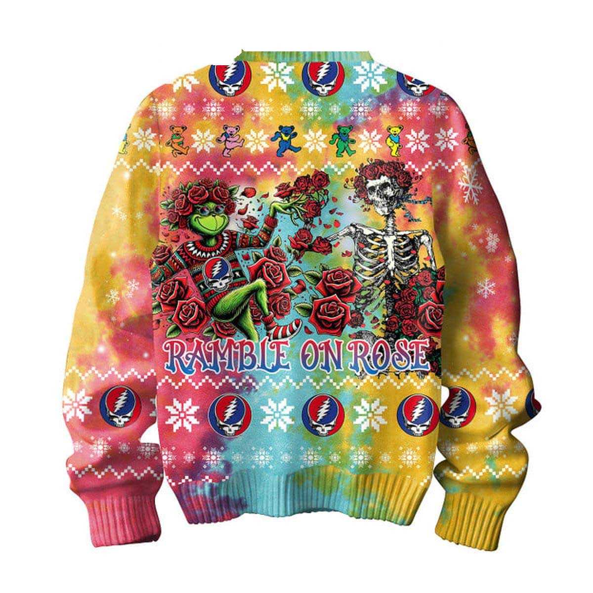 Grateful Dead Ramble On Rose The Grinch Christmas Ugly Sweater Grateful Dead Ramble On Rose The Grinch Christmas Ugly Sweater
