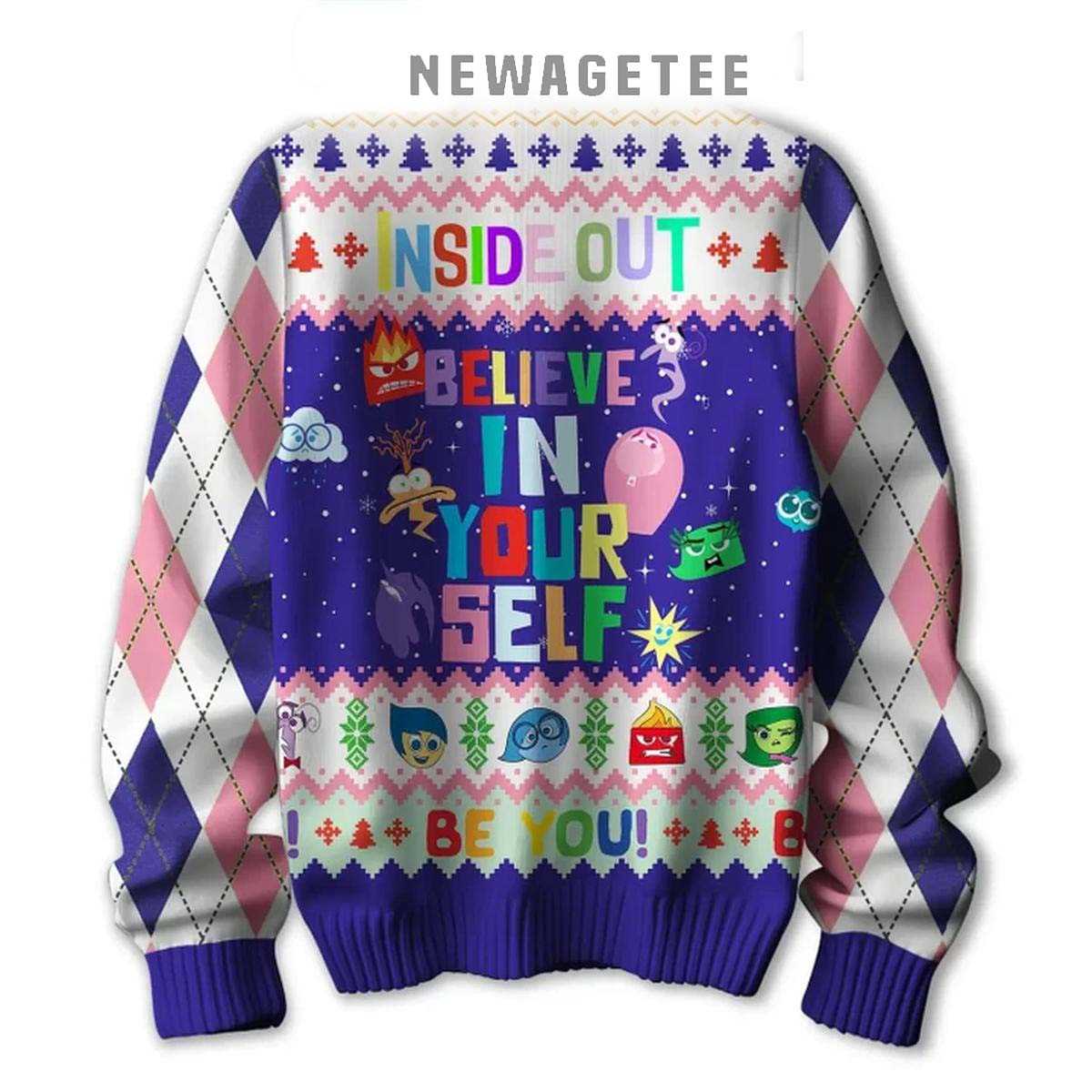 Inside Out Believe In Yourself Be You Christmas Ugly Sweater Inside Out Believe In Yourself Be You Christmas Ugly Sweater