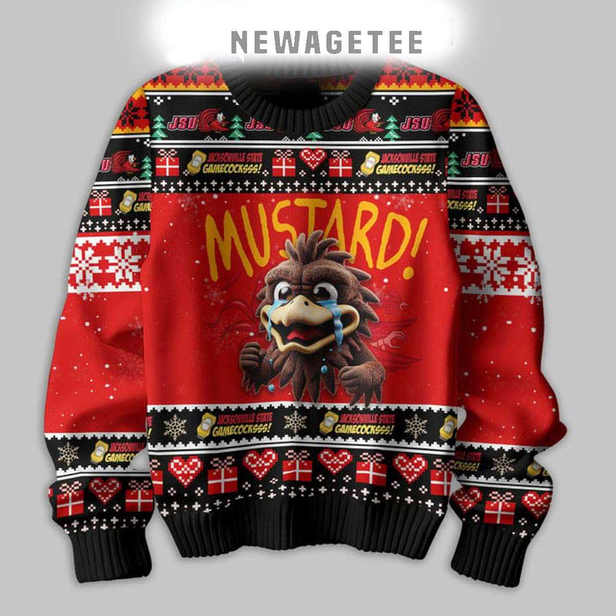 Jackson State Gamecocks Mustard Kendrick Lamar Christmas Ugly Sweater Jackson State Gamecocks Mustard Kendrick Lamar Christmas Ugly Sweater