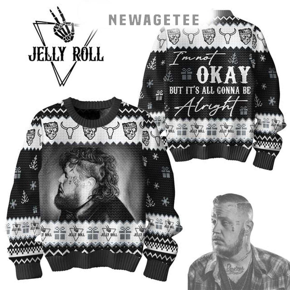 Jelly Roli Okay Is All I Want For Christmas Holidays 2025 Ugly Christmas Sweater Jelly Roli Okay Is All I Want For Christmas Holidays 2025 Ugly Christmas Sweater