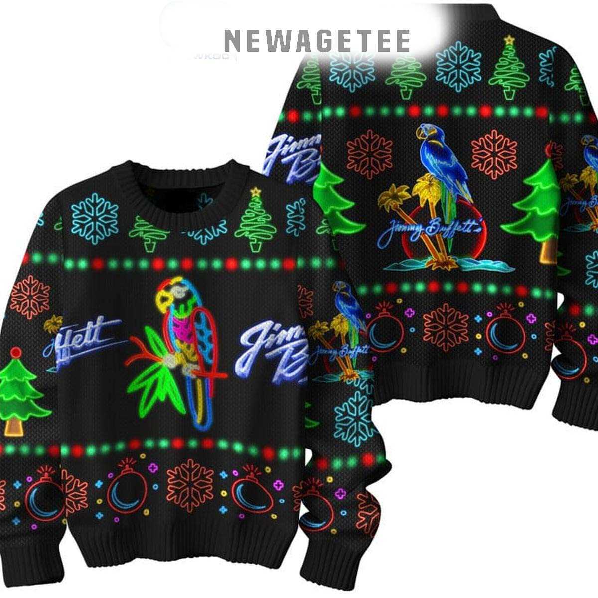 Jimmy Buffett Neon Lights Christmas Night Ugly Sweater Jimmy Buffett Neon Lights Christmas Night Ugly Sweater