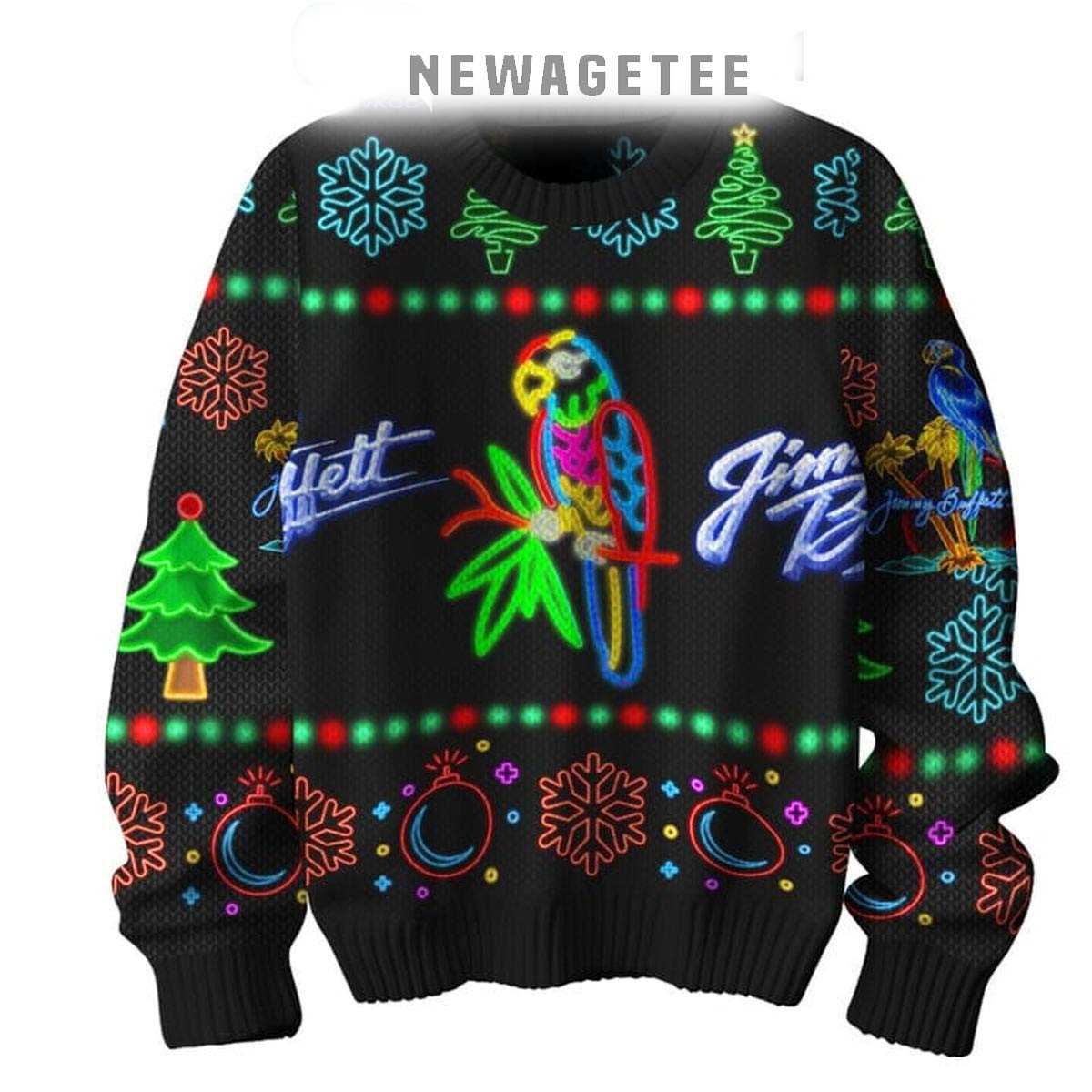 Jimmy Buffett Neon Lights Christmas Night Ugly Sweater Jimmy Buffett Neon Lights Christmas Night Ugly Sweater