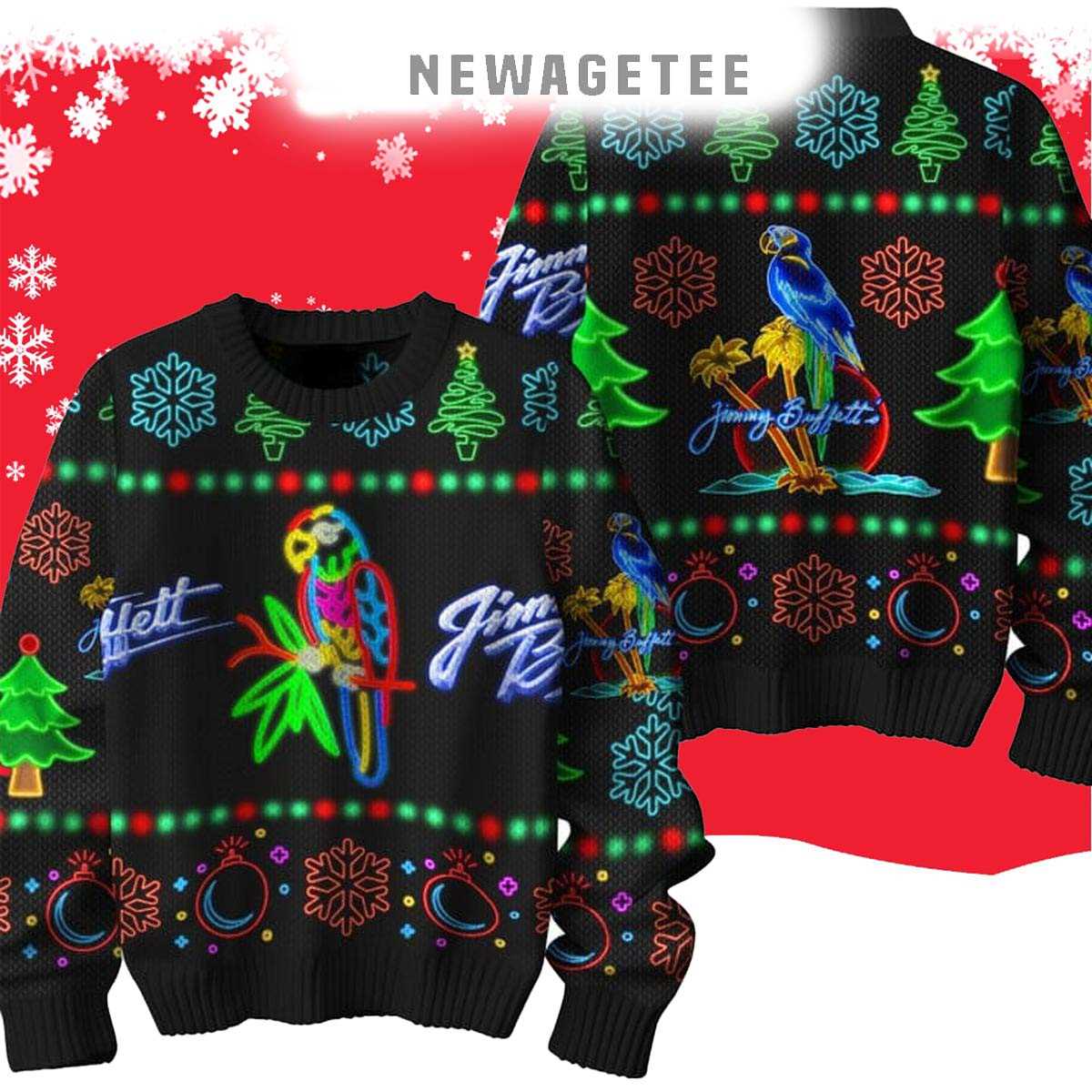 Jimmy Buffett Neon Lights Christmas Night Ugly Sweater Jimmy Buffett Neon Lights Christmas Night Ugly Sweater
