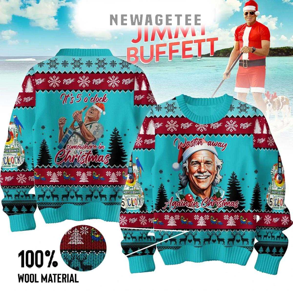 Jimmy Buffett Wastin Away Again In Christmas 2025 Ugly Christmas Sweater Jimmy Buffett Wastin Away Again In Christmas 2025 Ugly Christmas Sweater