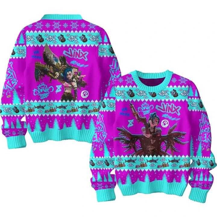 Jinx Of Arcane League Of Legends 2025 Ugly Christmas Sweater Jinx Of Arcane League Of Legends 2025 Ugly Christmas Sweater
