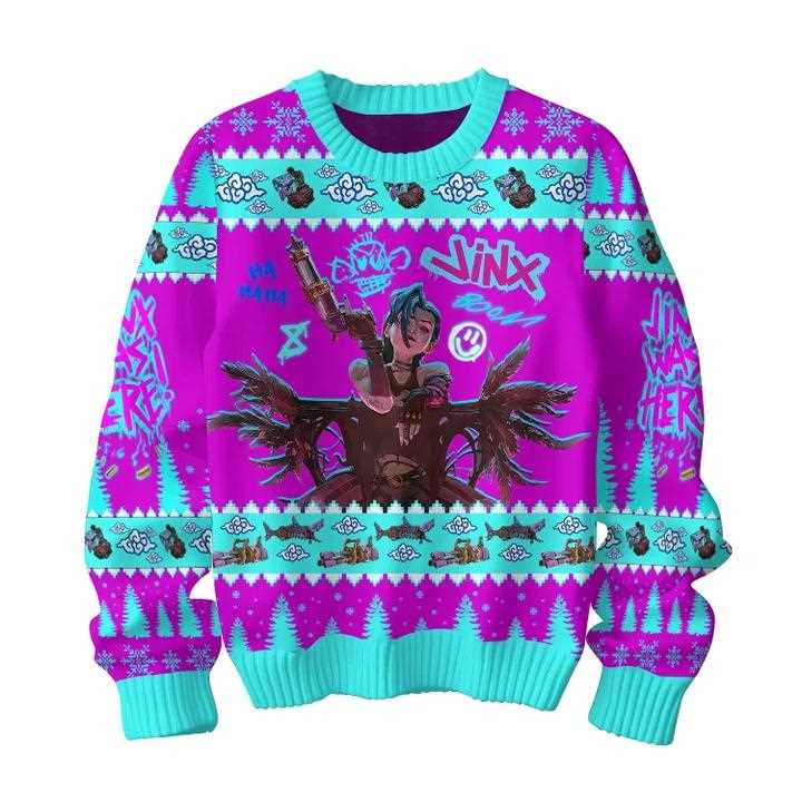 Jinx Of Arcane League Of Legends 2025 Ugly Christmas Sweater Jinx Of Arcane League Of Legends 2025 Ugly Christmas Sweater