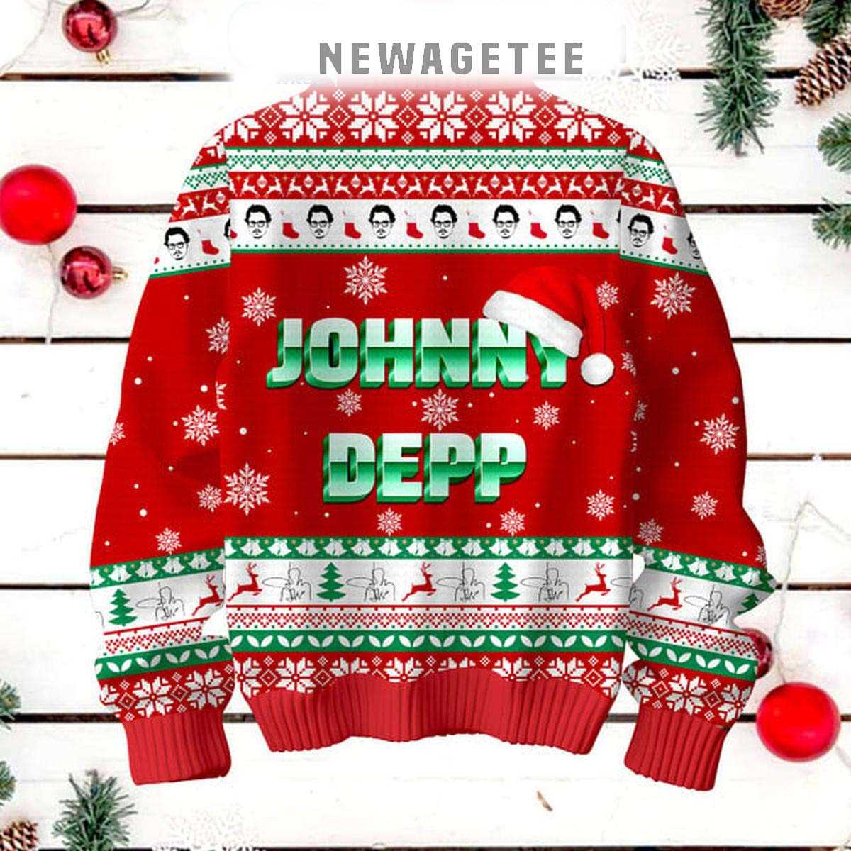 Johnny Depp Deep The Halls Merry 2024 Christmas Ugly Sweater Johnny Depp Deep The Halls Merry 2024 Christmas Ugly Sweater