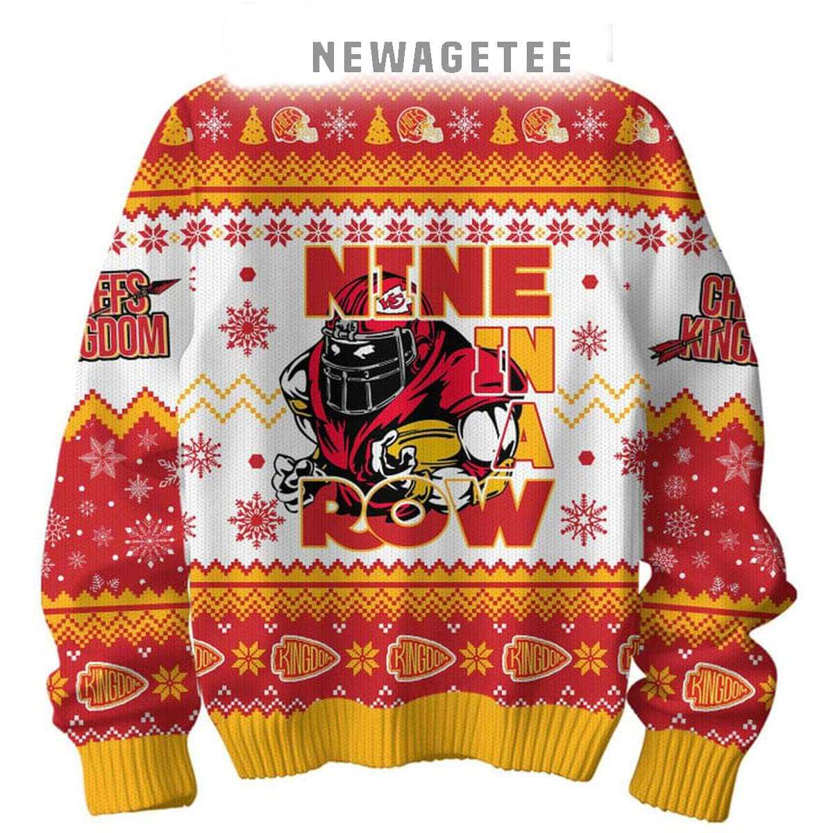 Kansas City Chiefs Nine In A Row Afc West Champions 2025 Ugly Christmas Sweater Kansas City Chiefs Nine In A Row Afc West Champions 2025 Ugly Christmas Sweater