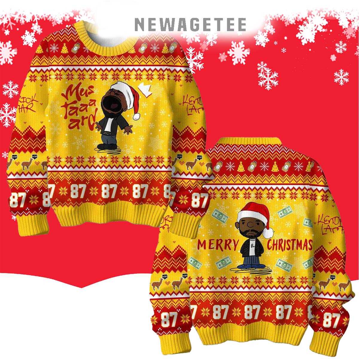 Kendrick Lamar Merry Mustard Christmas Holidays 2025 Ugly Christmas Sweater Kendrick Lamar Merry Mustard Christmas Holidays 2025 Ugly Christmas Sweater