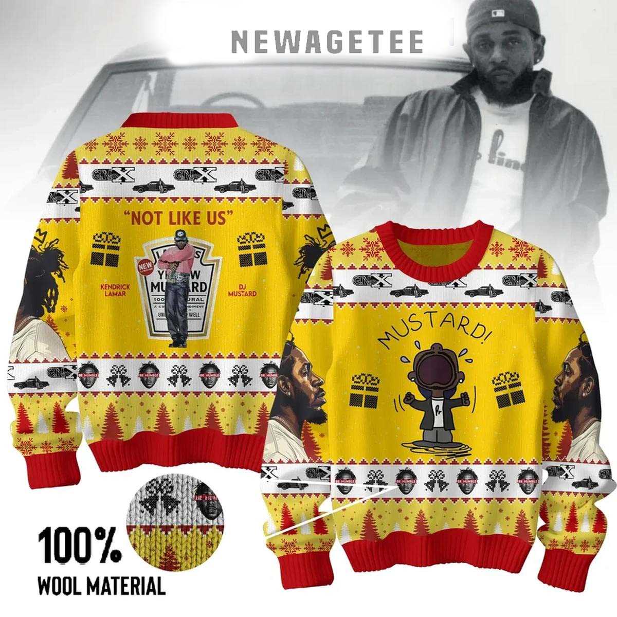 Kendrick Lamar Mustard Not Like Us Not Enough 2025 Ugly Christmas Sweater Kendrick Lamar Mustard Not Like Us Not Enough 2025 Ugly Christmas Sweater
