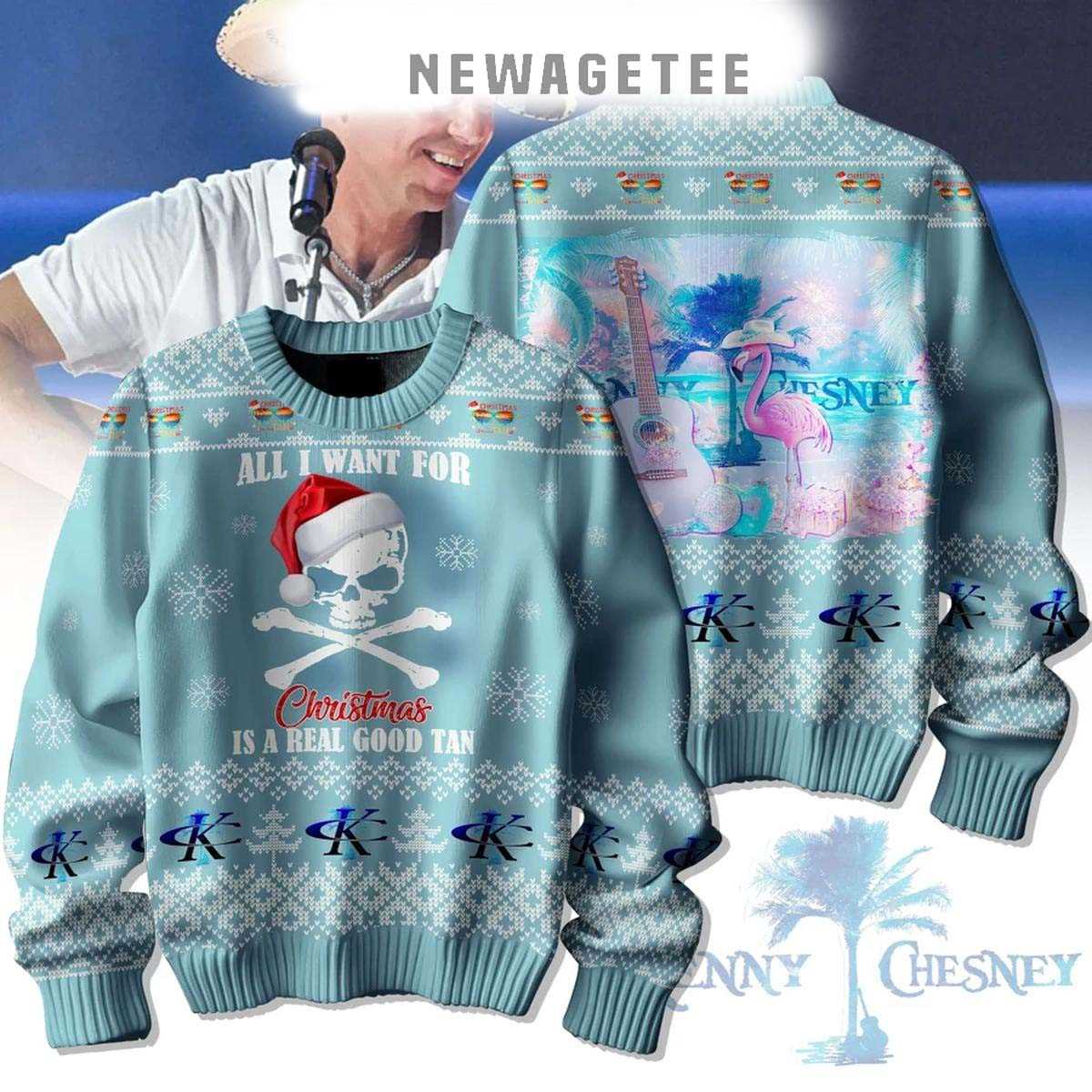 Kenny Chesney Real Good Tan Is All I Want For 2025 Ugly Christmas Sweater Kenny Chesney Real Good Tan Is All I Want For 2025 Ugly Christmas Sweater