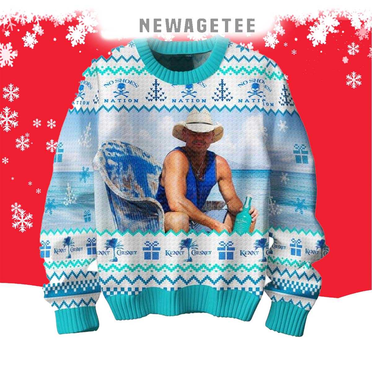 Kenny Chesney The Sun And The Sand And A Drink In My Hand Christmas Ugly Sweater Kenny Chesney The Sun And The Sand And A Drink In My Hand Christmas Ugly Sweater