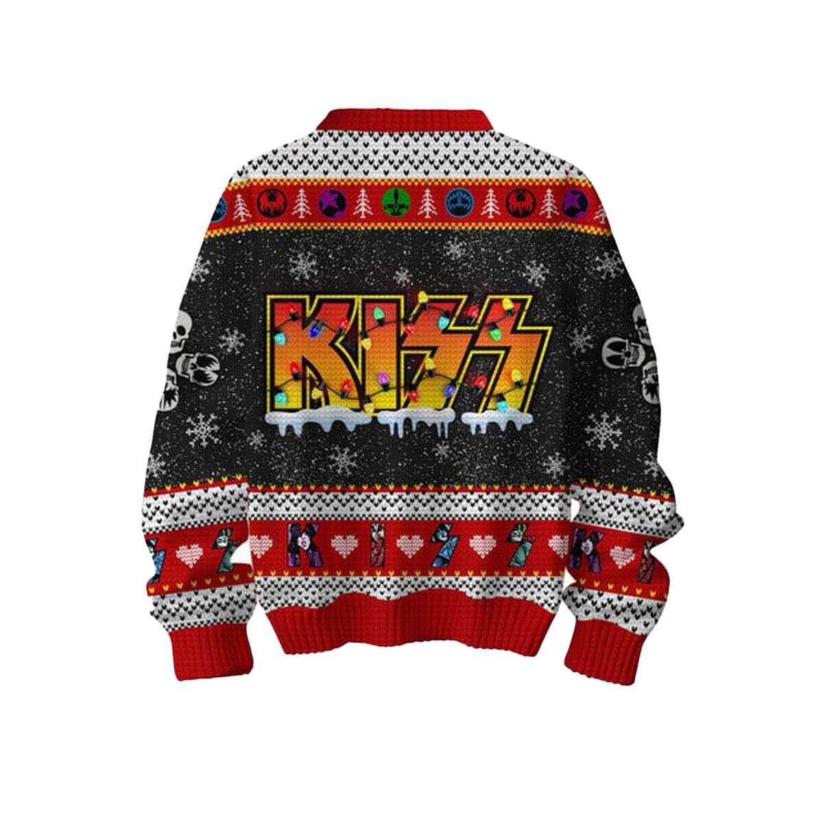 Kiss Rock On Merry Kissmas 2025 Ugly Christmas Sweater Kiss Rock On Merry Kissmas 2025 Ugly Christmas Sweater