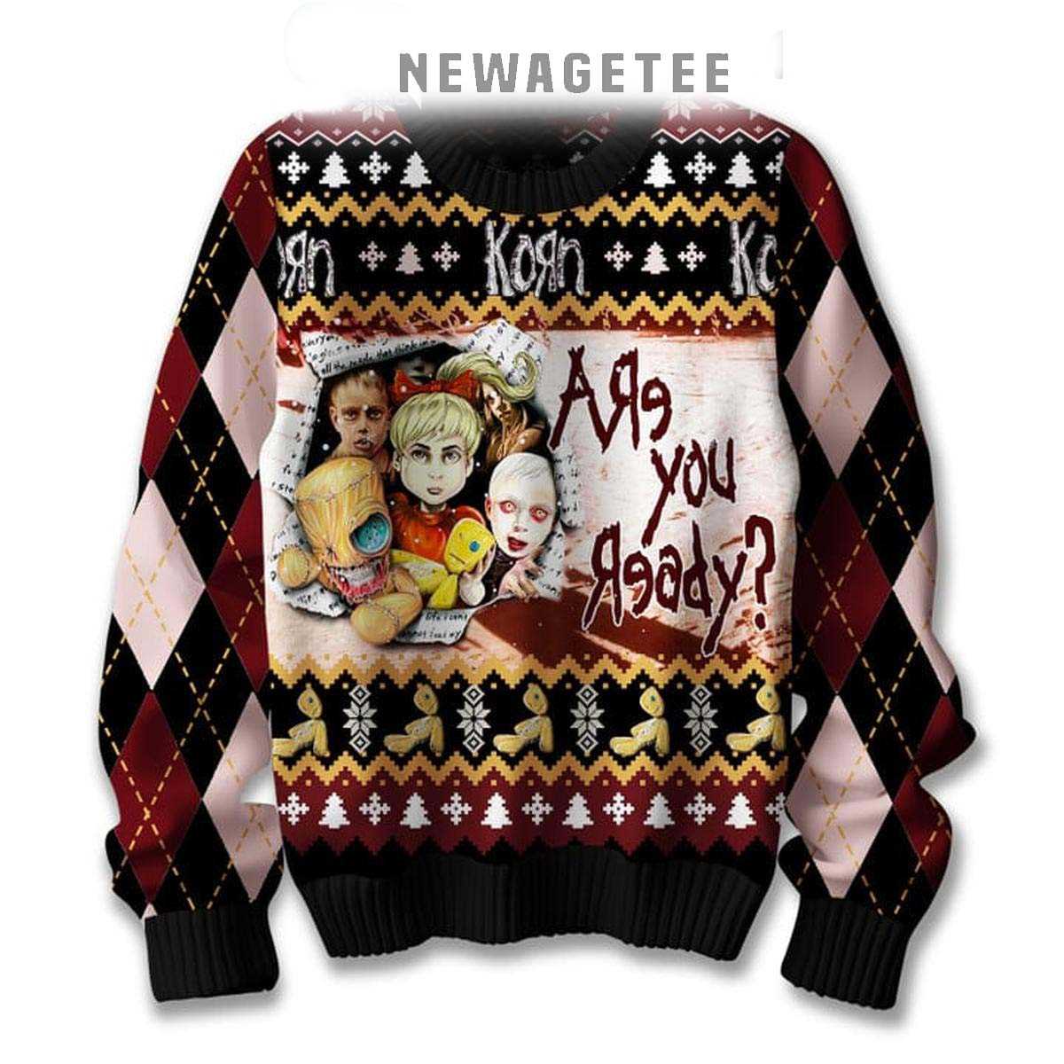 Korn Are You Ready To Celebrate 2024 Christmas Ugly Sweater Korn Are You Ready To Celebrate 2024 Christmas Ugly Sweater