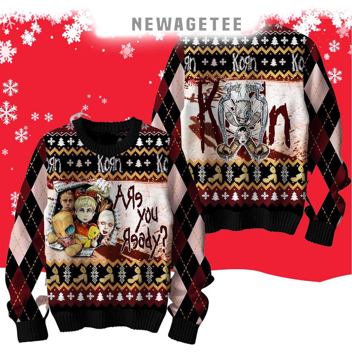 Korn Are You Ready To Celebrate 2024 Christmas Ugly Sweater Korn Are You Ready To Celebrate 2024 Christmas Ugly Sweater