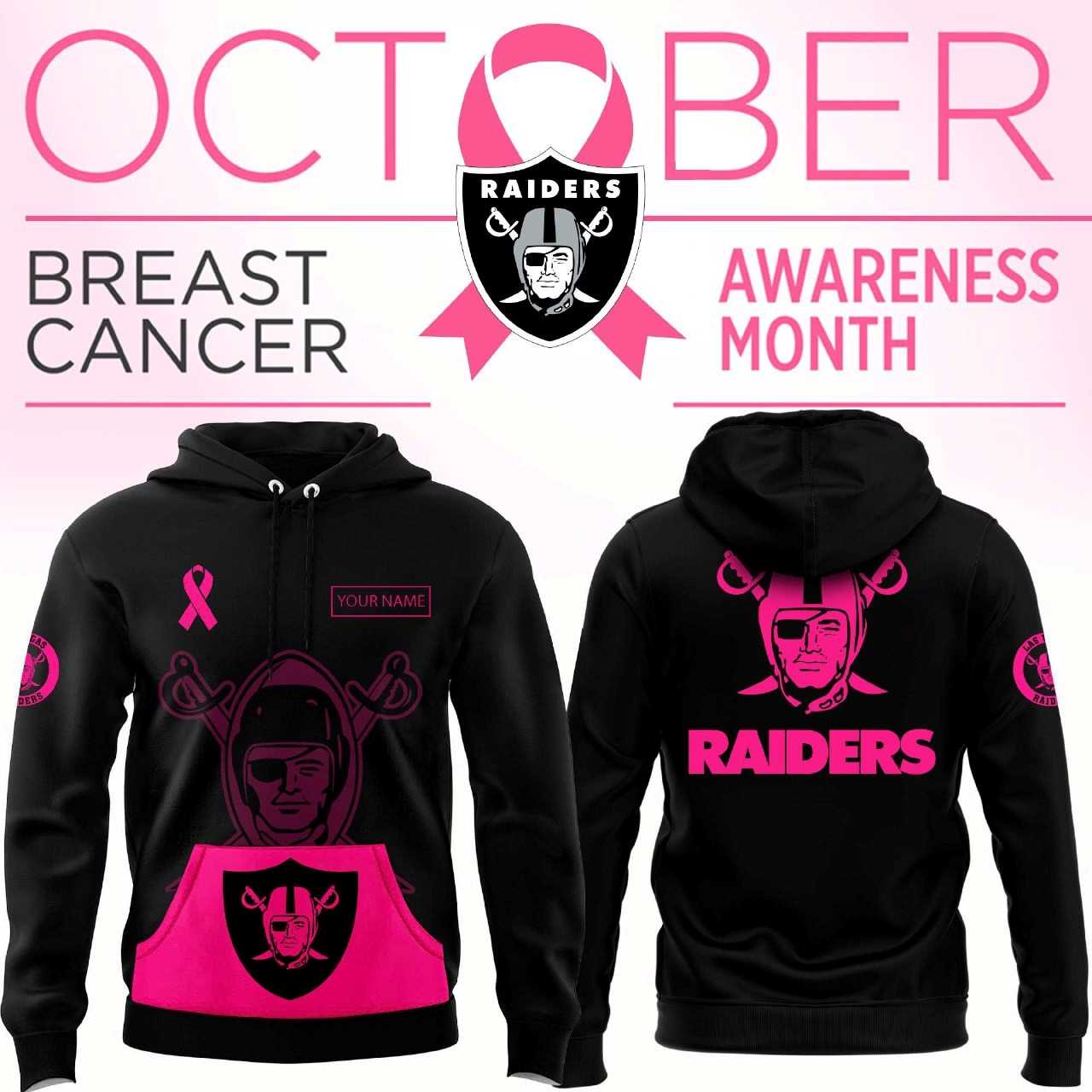 Las Vegas Raiders Breast Cancer Awareness Hoodie