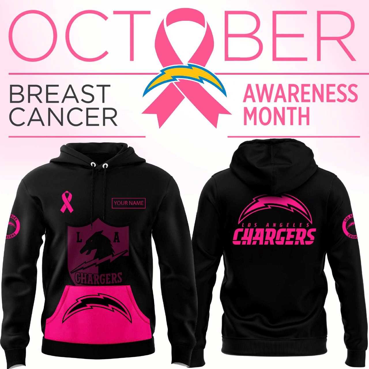 Los Angeles Chargers Breast Cancer Awareness Hoodie