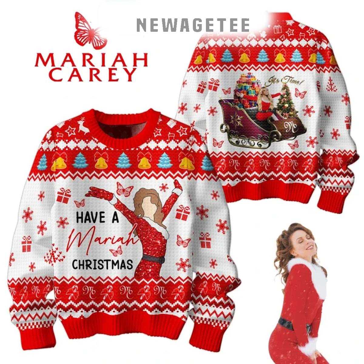 Mariah Carey Have A Mariah 2024 Christmas Happy Merry Ugly Sweater Mariah Carey Have A Mariah 2024 Christmas Happy Merry Ugly Sweater