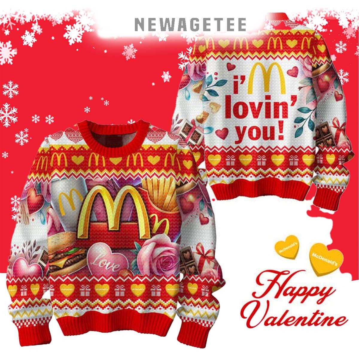 Mcdonalds Im Loving You Happy Valentine 2025 Ugly Sweater Mcdonalds Im Loving You Happy Valentine 2025 Ugly Sweater