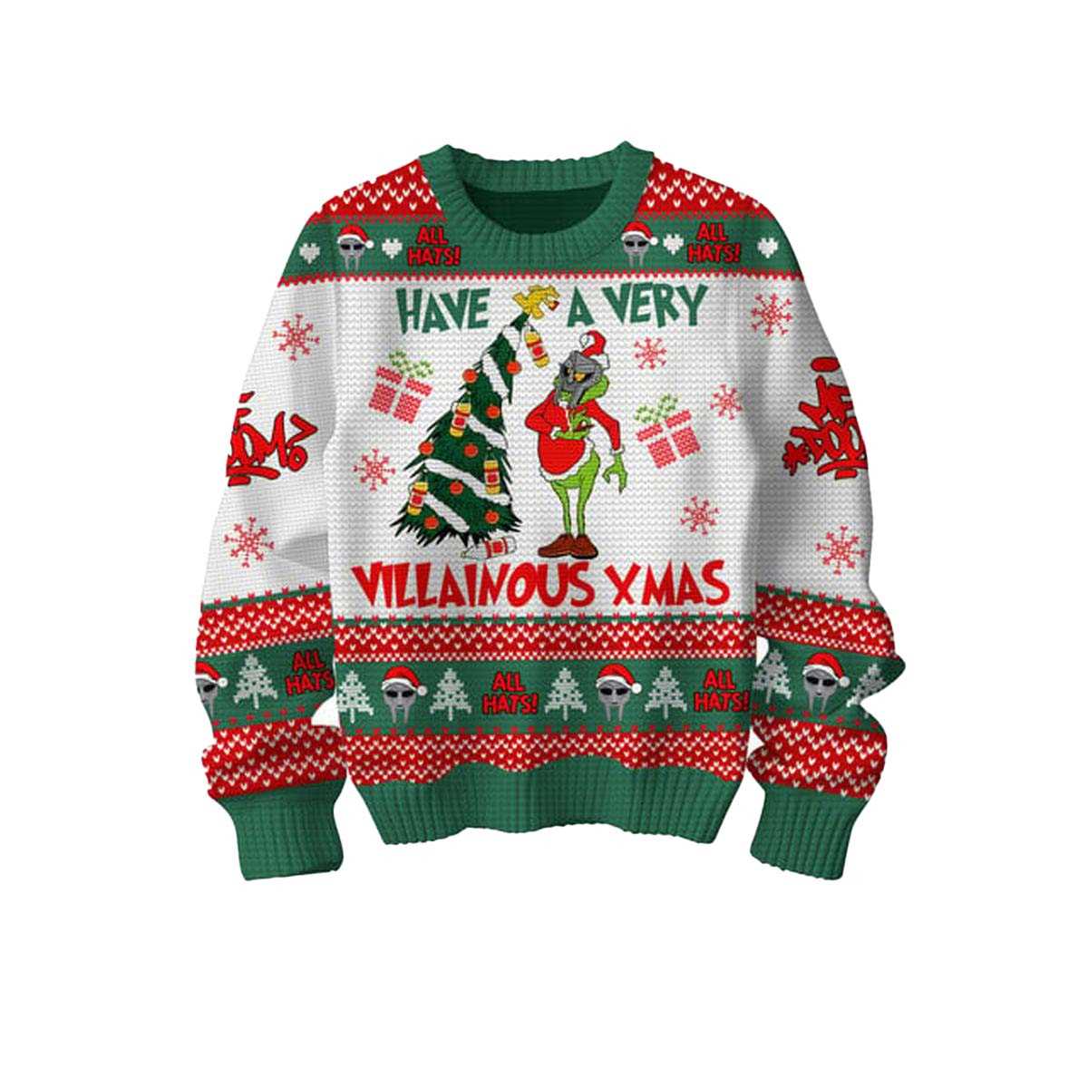Mf Doom Have A Very Villainous Christmas Doom Xmas 2025 Ugly Christmas Sweater Mf Doom Have A Very Villainous Christmas Doom Xmas 2025 Ugly Christmas Sweater