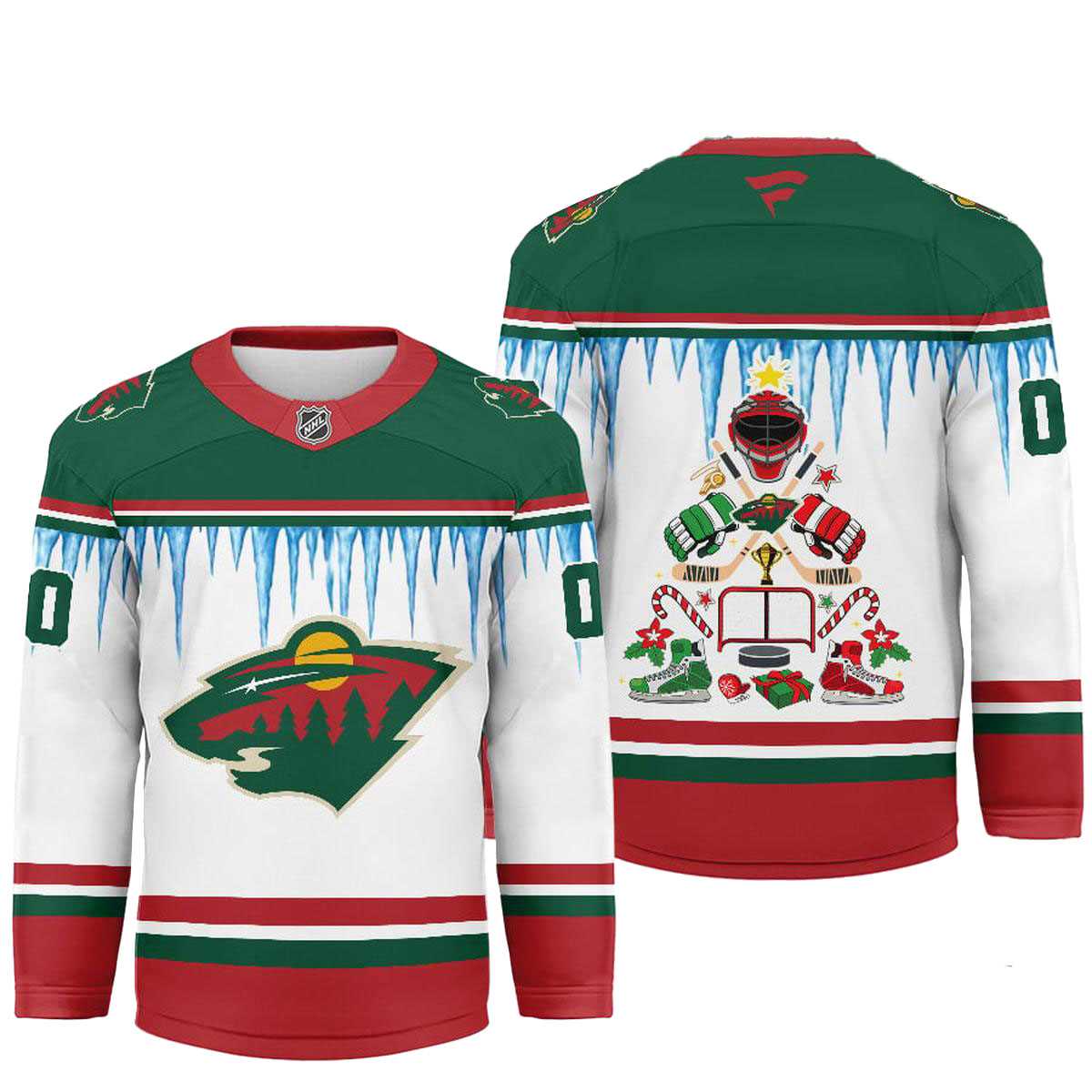 Minnesota Wild Icicle Christmas Tree Custom Hockey Jersey