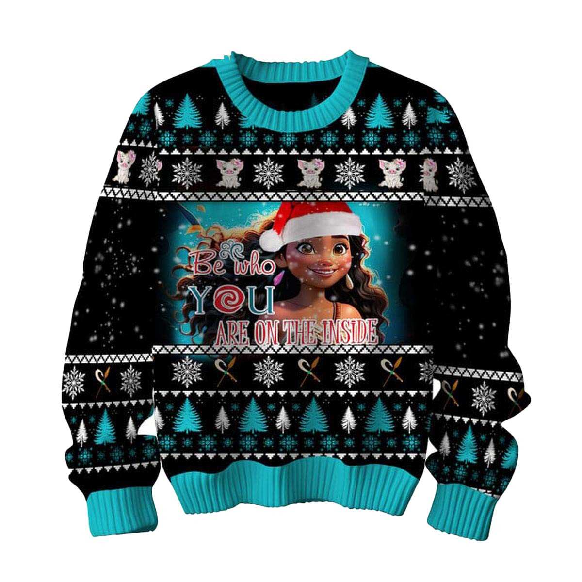 Moana Be Who You Are On The Inside 2025 Ugly Christmas Sweater Moana Be Who You Are On The Inside 2025 Ugly Christmas Sweater