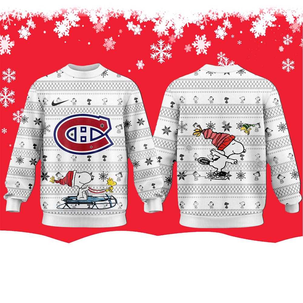 Nashville Predators Snoopy Peanuts 2025 Ugly Christmas Sweater