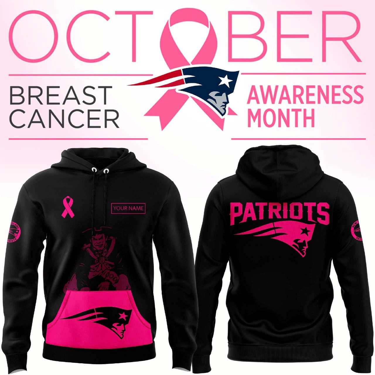 New England Patriots Breast Cancer Awareness Hoodie