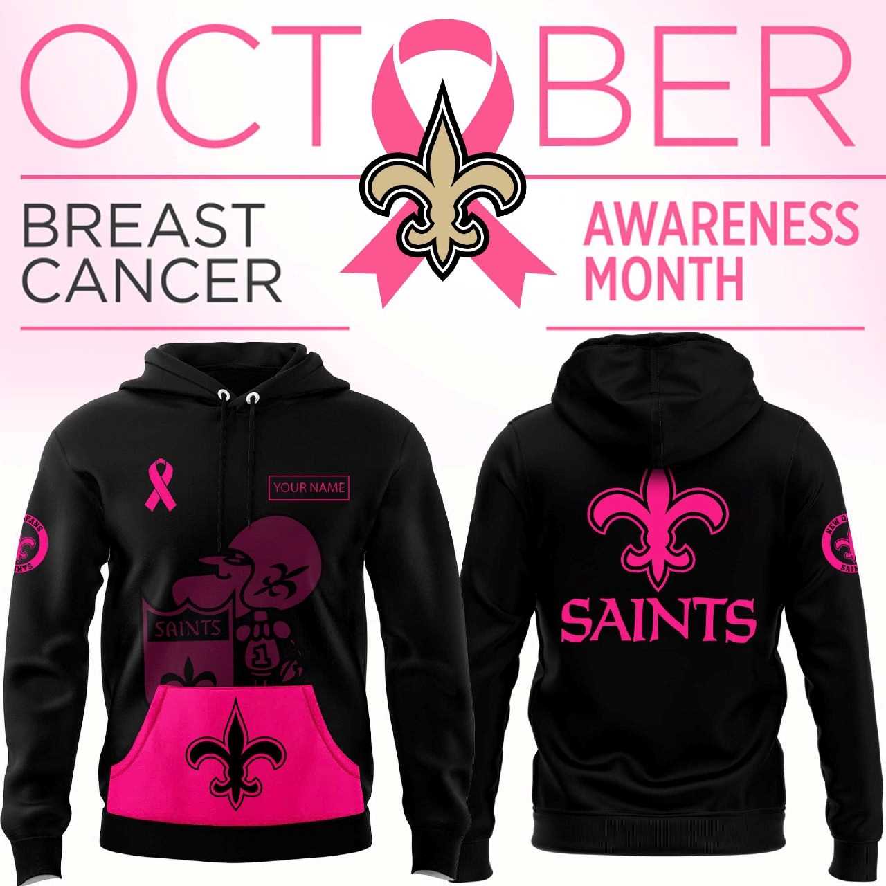 New Orleans Saints Breast Cancer Awareness Hoodie