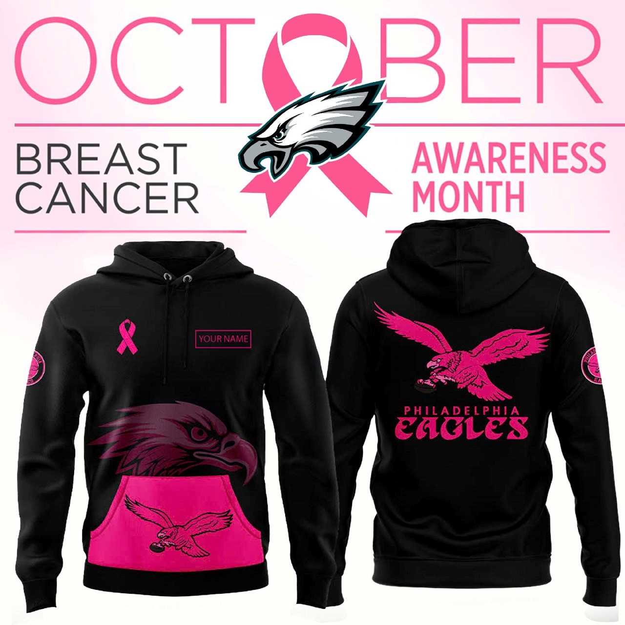 Philadelphia Eagles Breast Cancer Awareness Hoodie Philadelphia Eagles Breast Cancer Awareness Hoodie