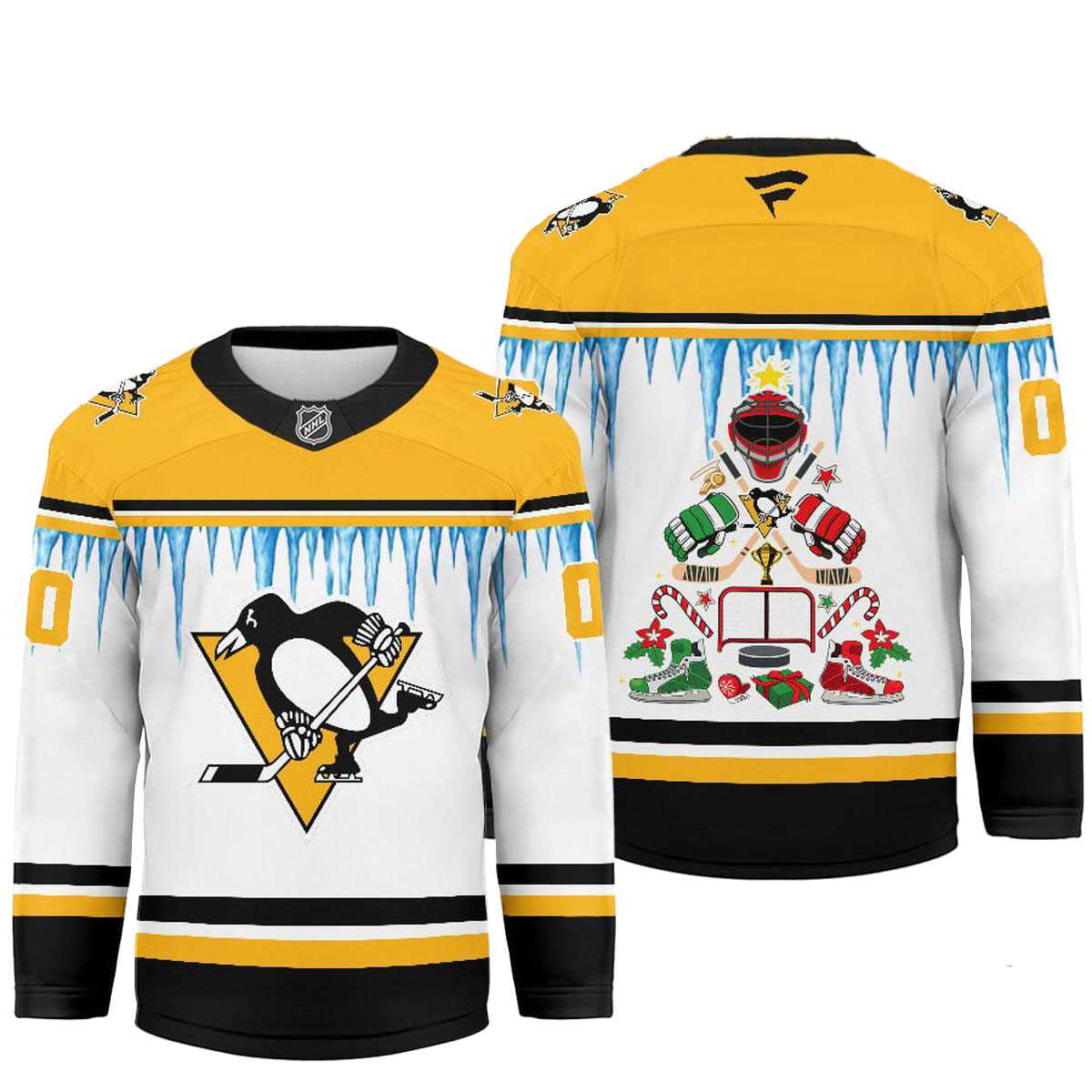 Pittsburgh Penguins Icicle Christmas Tree Custom Hockey Jersey