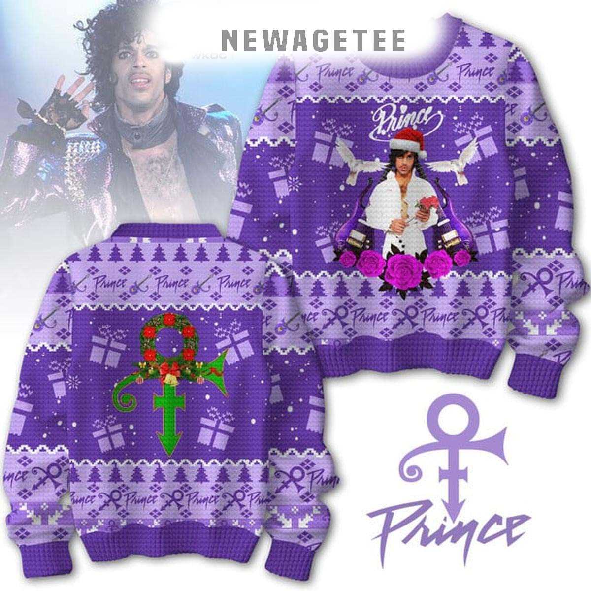 Prince Love Is In The Purple Rain 2024 Christmas Ugly Sweater