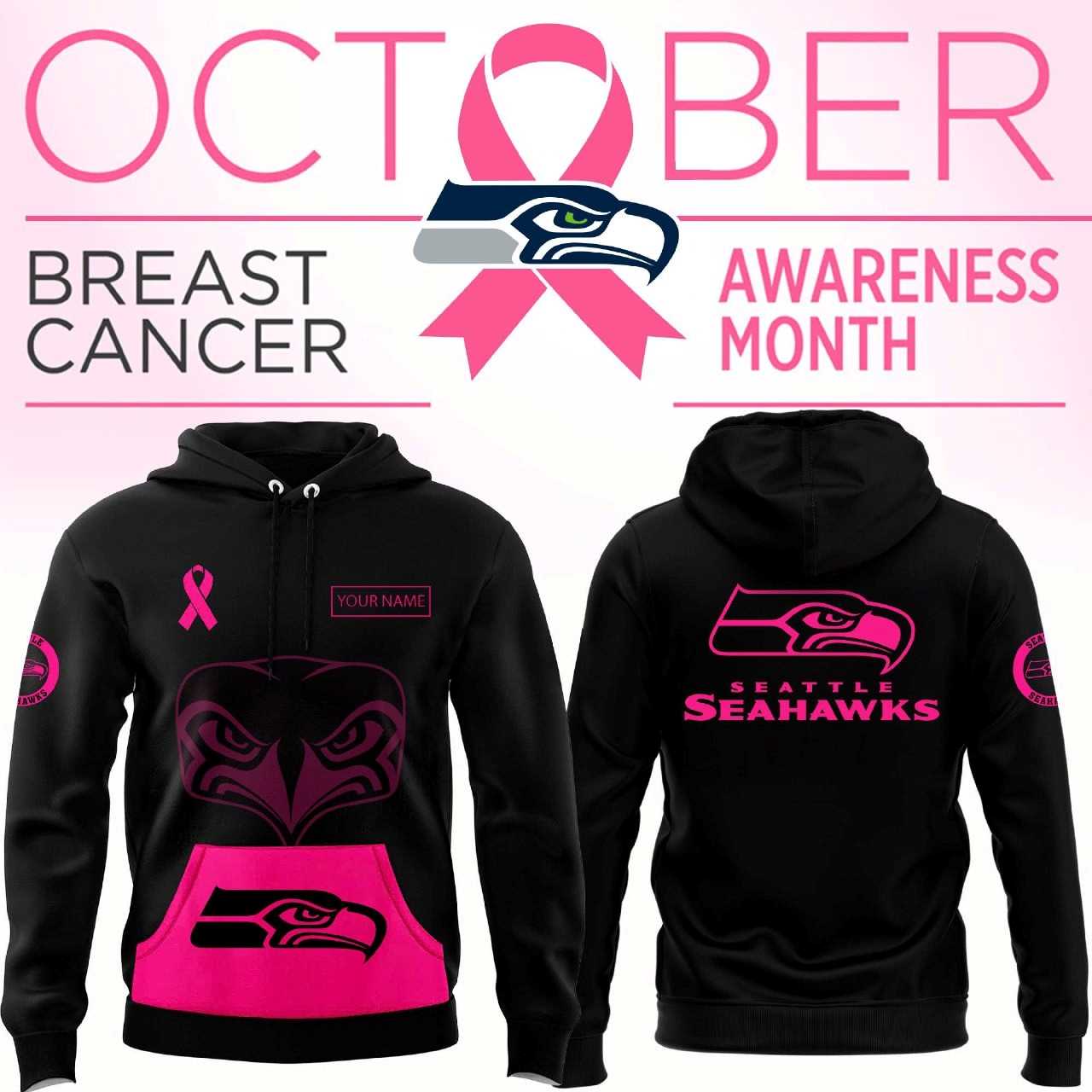 Seattle Seahawks Breast Cancer Awareness Hoodie