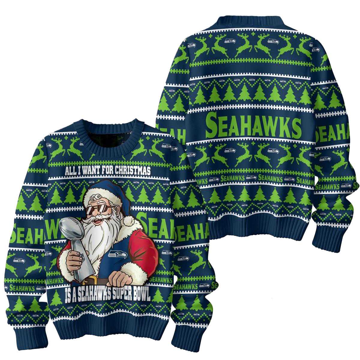 San Francisco 49ers Santa All I Want For Christmas Is Super Bowl Ugly Sweater
