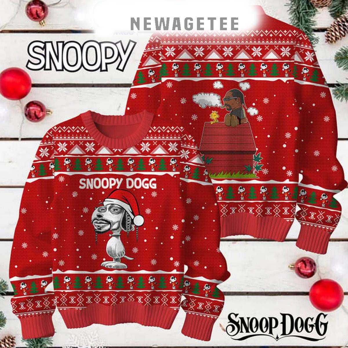 Snoop Dogg Snoopy Dog Be Merry Christmas Ugly Sweater Snoop Dogg Snoopy Dog Be Merry Christmas Ugly Sweater