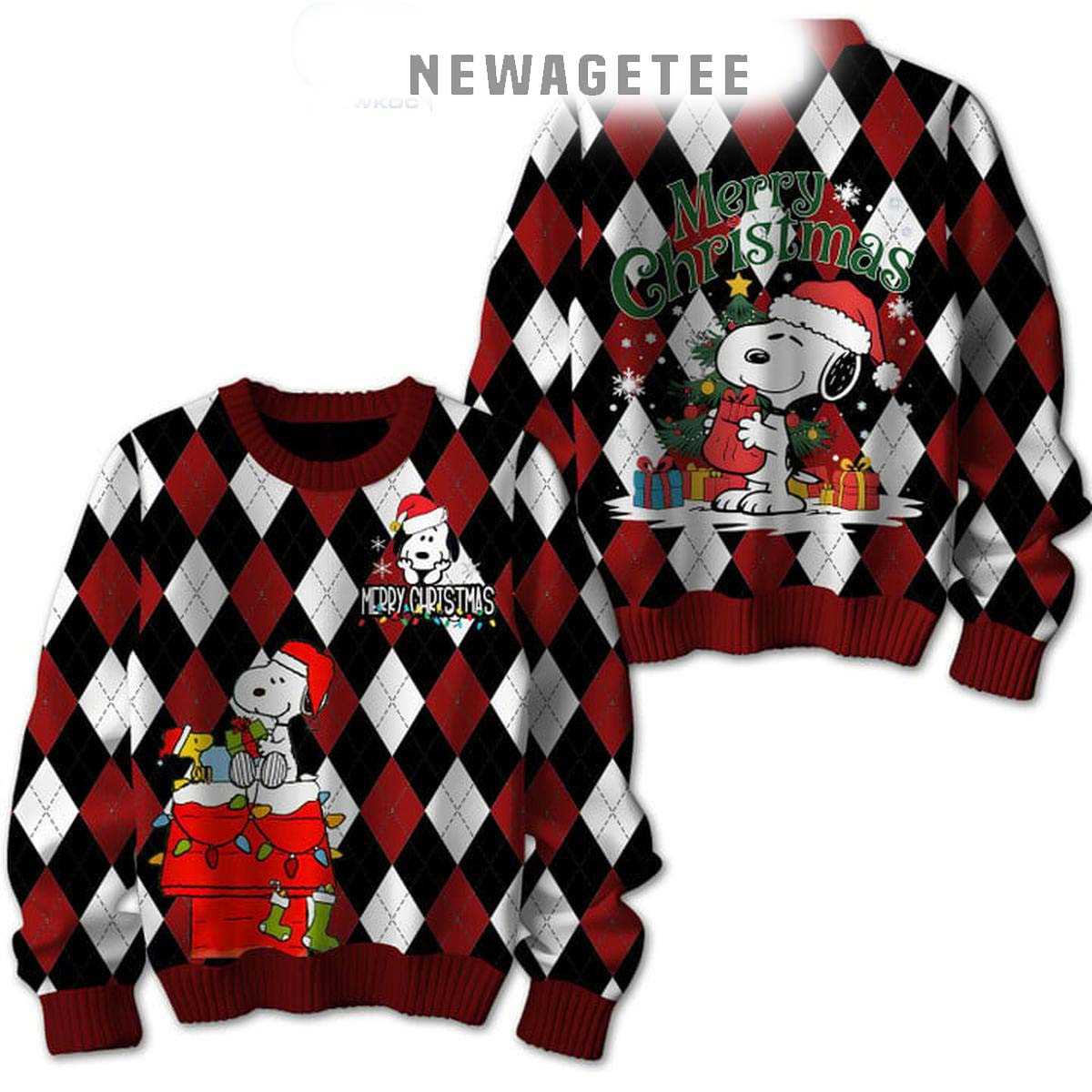 Snoopy Happy Peanuts Christmas Be Merry Ugly Sweater Snoopy Happy Peanuts Christmas Be Merry Ugly Sweater