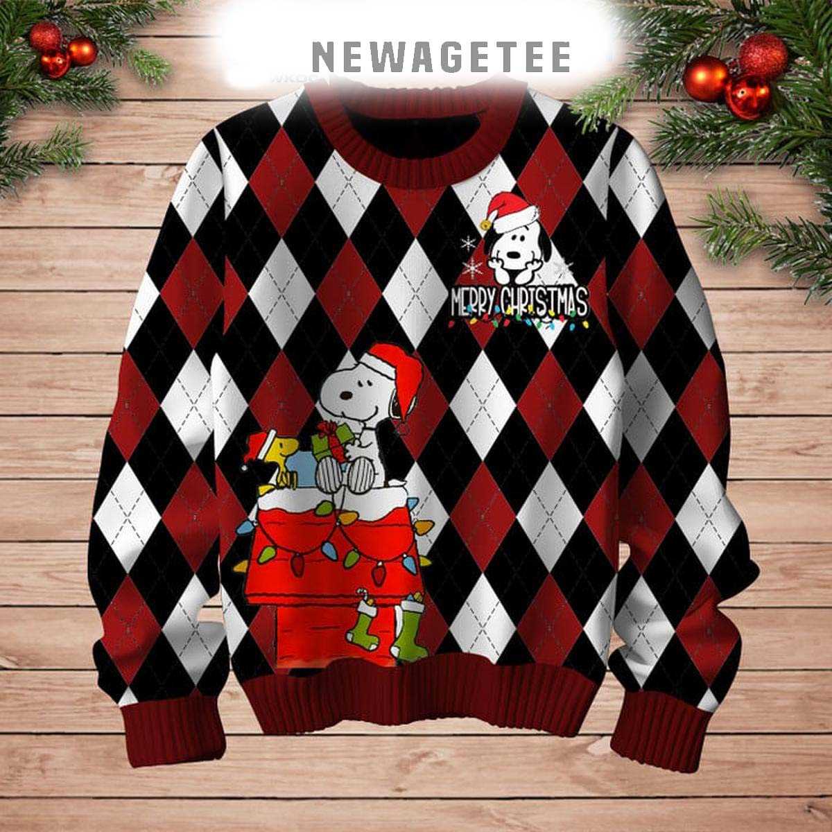 Snoopy Happy Peanuts Christmas Be Merry Ugly Sweater Snoopy Happy Peanuts Christmas Be Merry Ugly Sweater