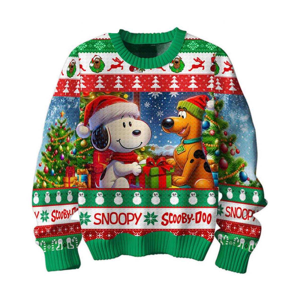 Snoopy Scooby-doo Makes Me Happy Humans Made My Head Hurt Ugly Sweater Snoopy Scooby-doo Makes Me Happy Humans Made My Head Hurt Ugly Sweater