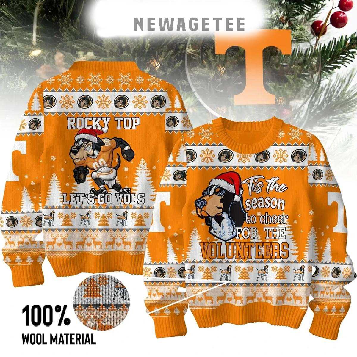 Tennessee Volunteers Lets Go Vols Christmas Rocky Top 2025 Ugly Christmas Sweater