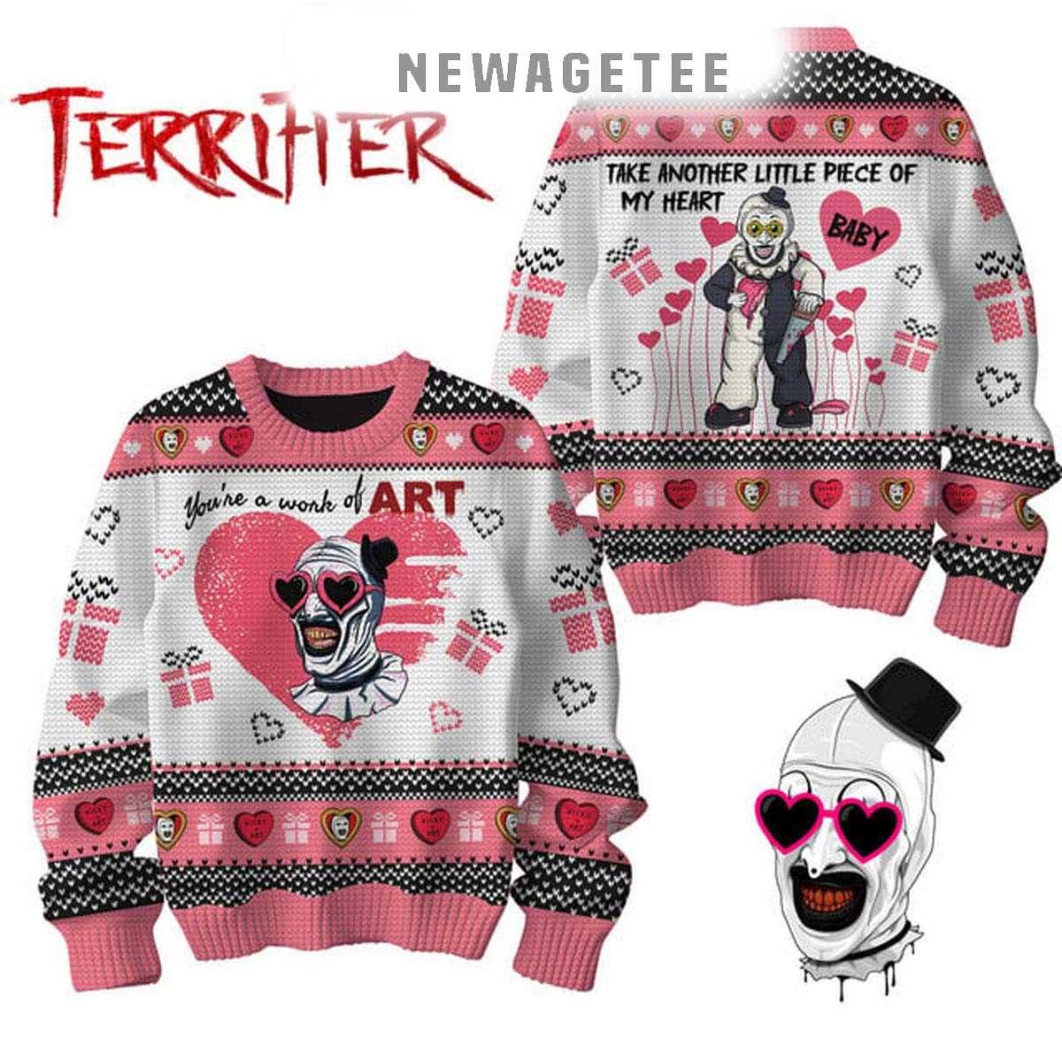 Terrifier Take Another Little Piece Of My Heart 2025 Ugly Christmas Sweater