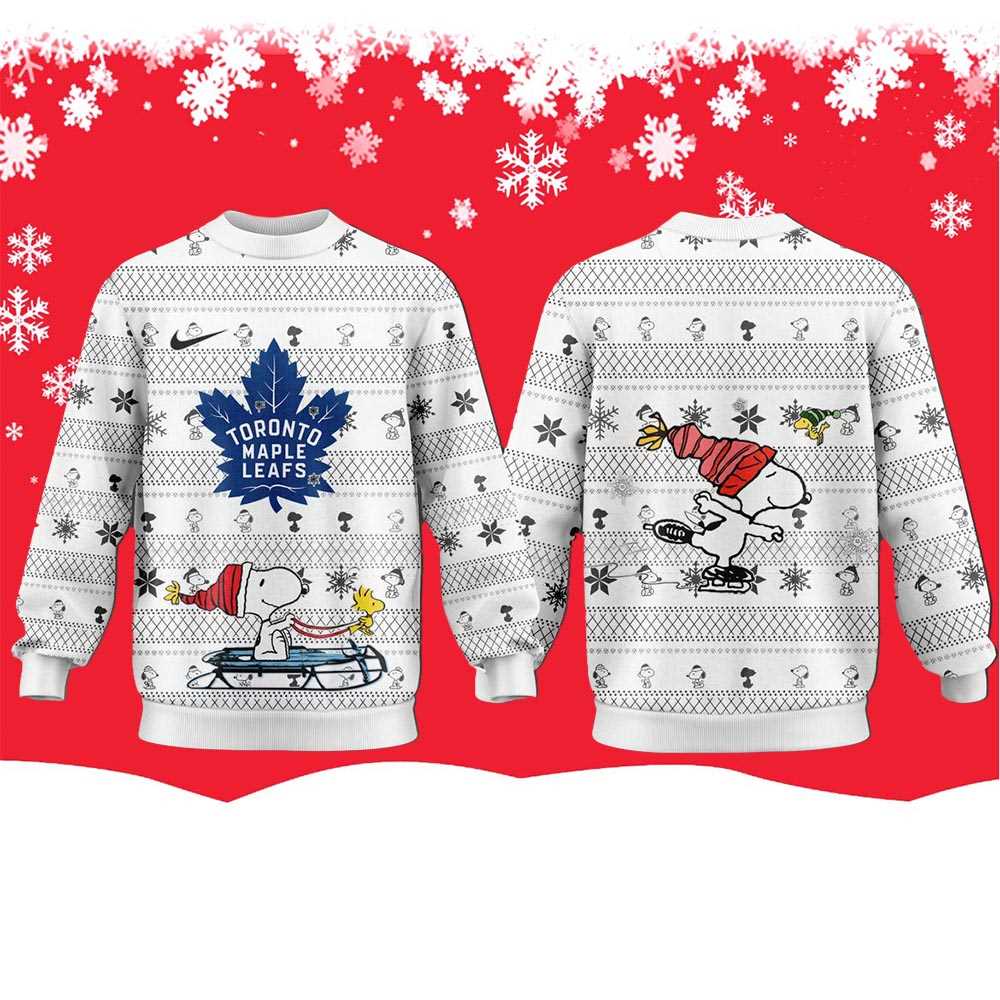 Toronto Maple Leafs Snoopy Peanuts 2025 Ugly Christmas Sweater