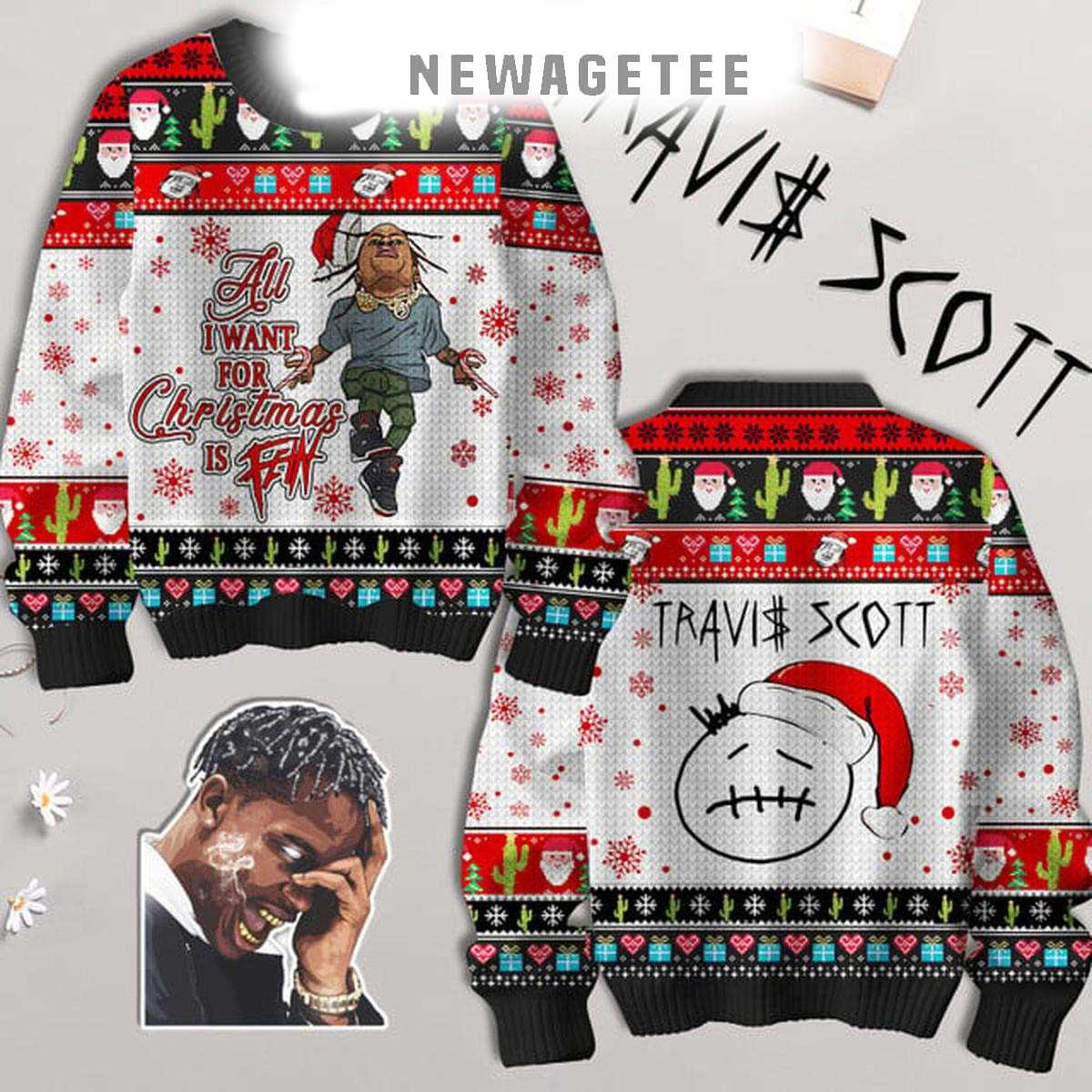 Travis Scott All I Want For 2025 Ugly Christmas Sweater