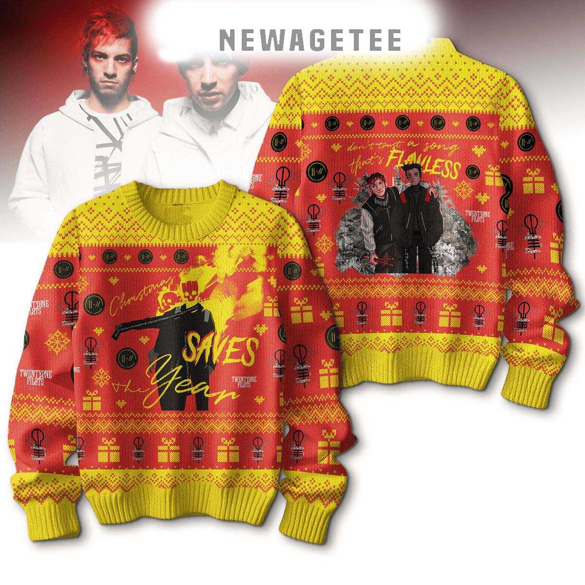 Twenty One Pilots Saves Year Flawless Christmas Ugly Sweater