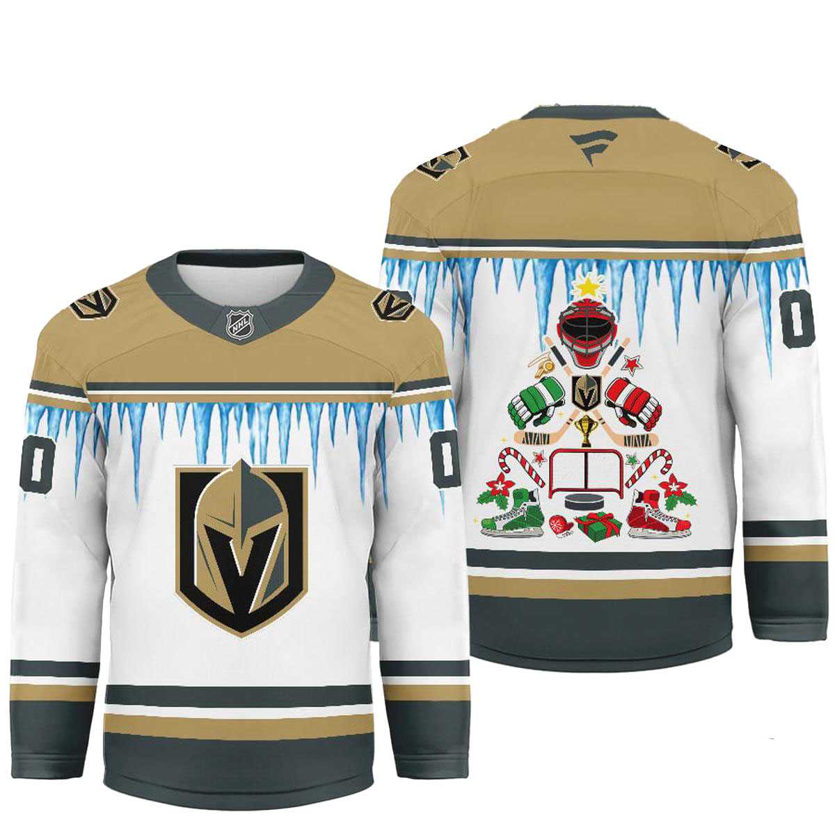 Vegas Golden Knights Icicle Christmas Tree Custom Hockey Jersey
