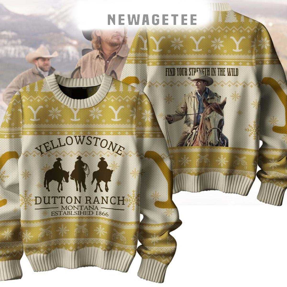 Yellowstone Find Your Strength In The Wild 2025 Ugly Christmas Sweater