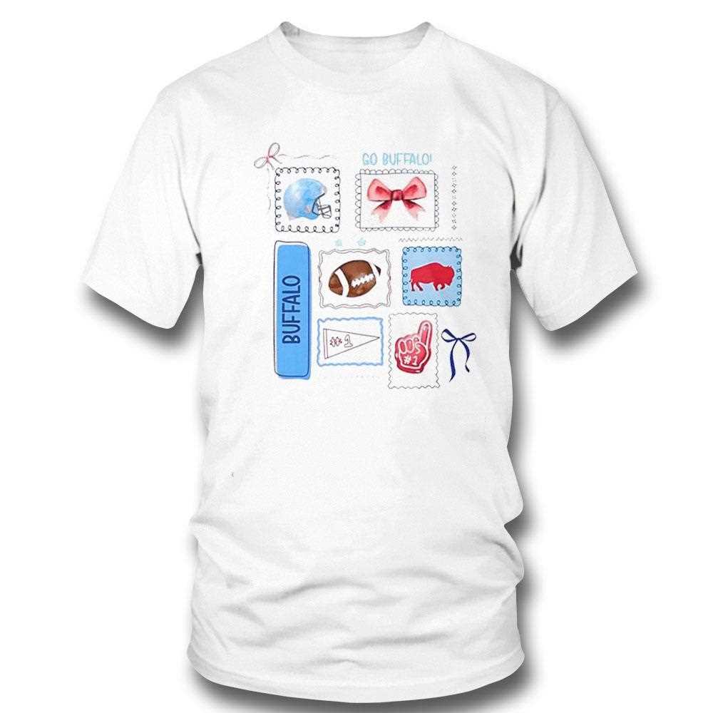 Go Buffalo Football Helmet Bow #1 Fan Graphic Team Spirit Tee