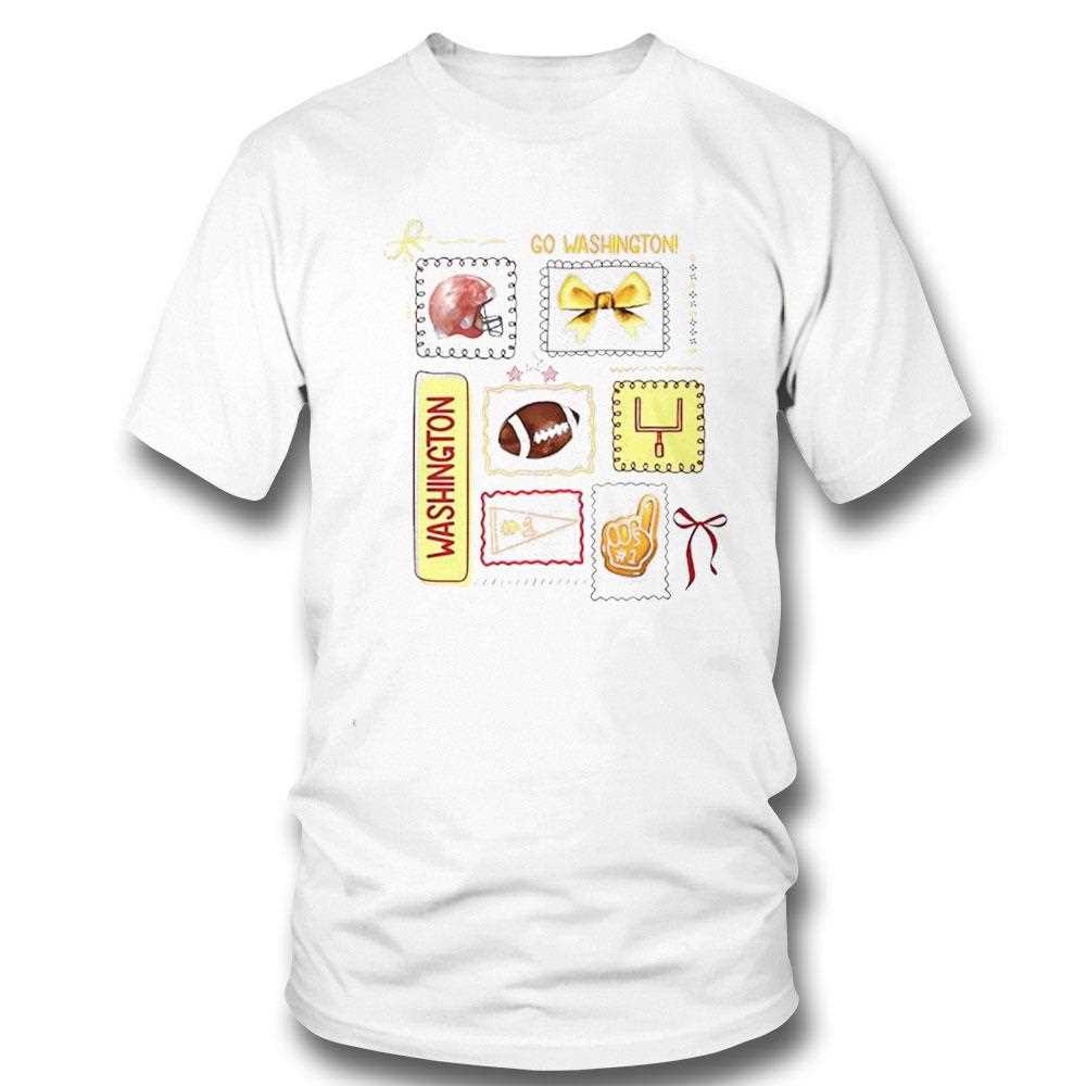 Go Washington Football Helmet Bow #1 Fan Graphic Team Spirit Tee