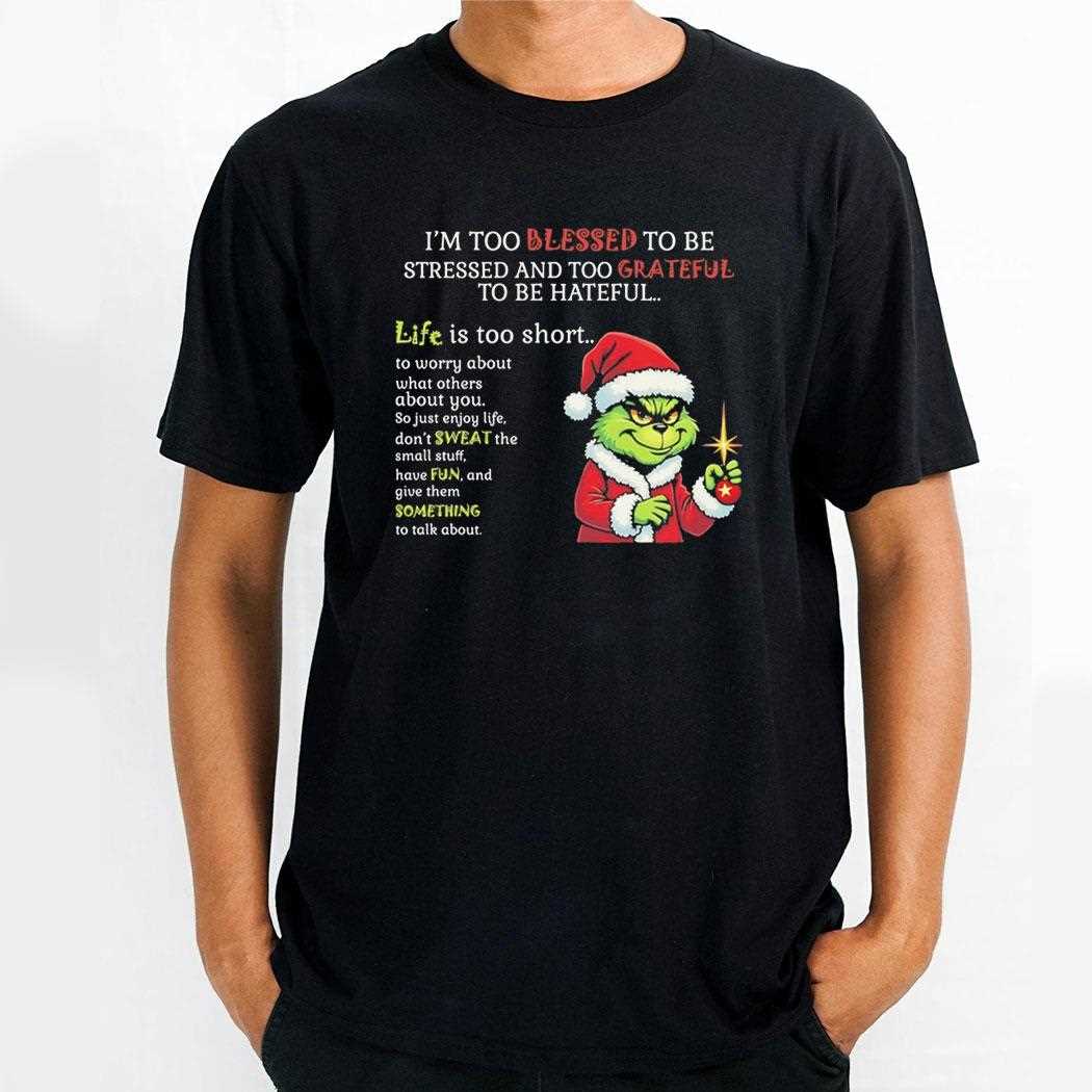 Grinch Cant Talk Right Now Doing Christmas Shit Tee Grinch Cant Talk Right Now Doing Christmas Shit Tee