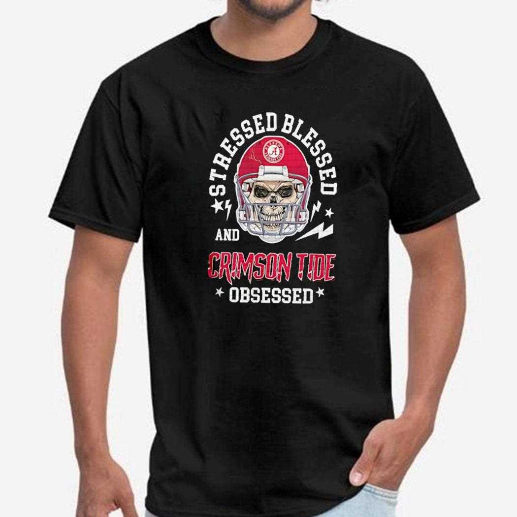 Alabama Crimson Tide Ncaa Obsessed Helmet Skull Shirt